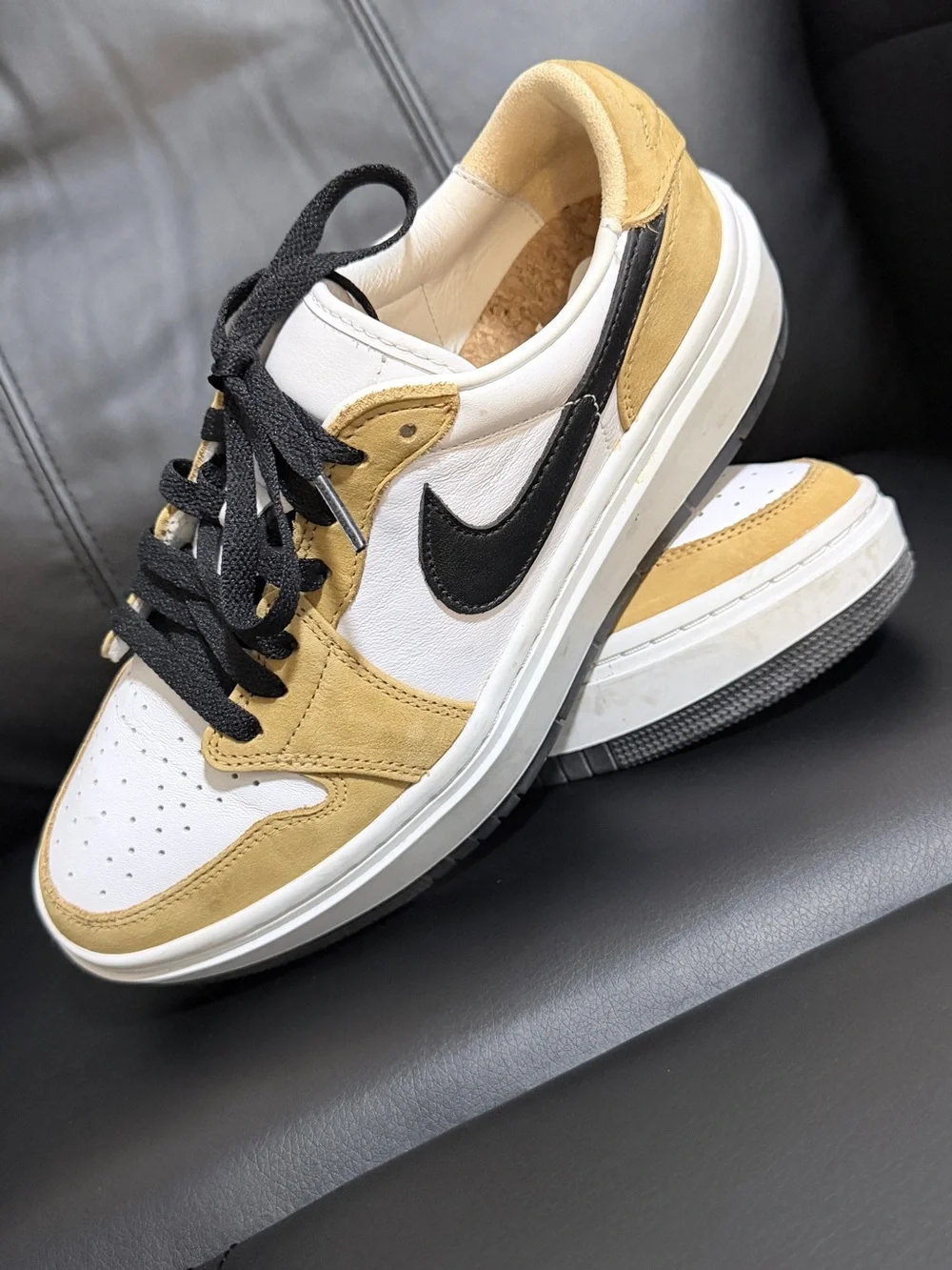 Nike Jordan Woman  Low-Top Sneakers in White and Tan